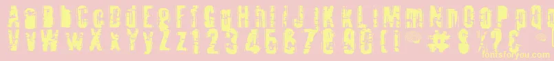 フォントToota ffy – 黄色のフォント、ピンクの背景