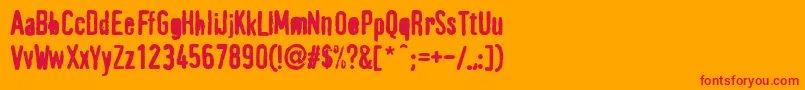 PffragmentHeavy-Schriftart – Rote Schriften auf orangefarbenem Hintergrund