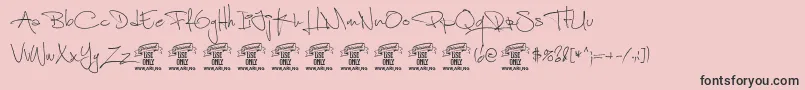 ShimesonePersonal Font – Black Fonts on Pink Background