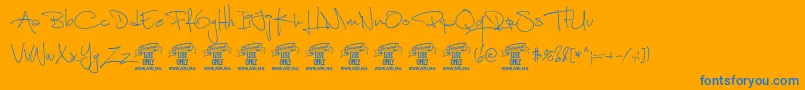 ShimesonePersonal Font – Blue Fonts on Orange Background