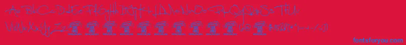 ShimesonePersonal Font – Blue Fonts on Red Background