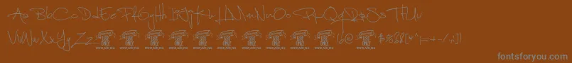 ShimesonePersonal Font – Gray Fonts on Brown Background
