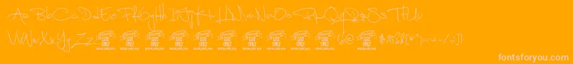 ShimesonePersonal Font – Pink Fonts on Orange Background