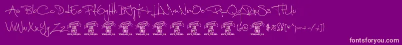 ShimesonePersonal Font – Pink Fonts on Purple Background