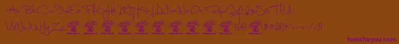 ShimesonePersonal Font – Purple Fonts on Brown Background
