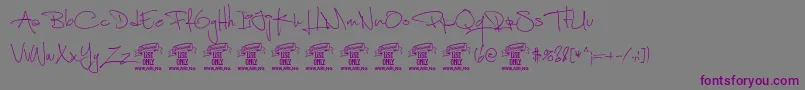 ShimesonePersonal Font – Purple Fonts on Gray Background