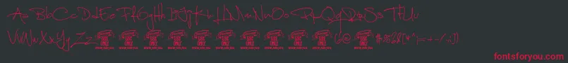 ShimesonePersonal Font – Red Fonts on Black Background