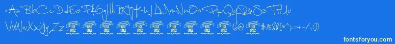 ShimesonePersonal Font – Yellow Fonts on Blue Background