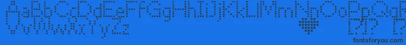 CrossStitch Font – Black Fonts on Blue Background
