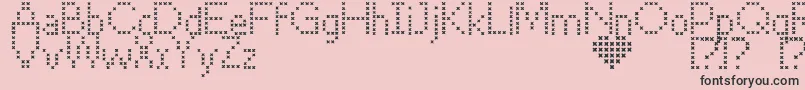 CrossStitch Font – Black Fonts on Pink Background