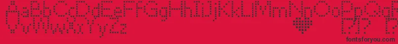 CrossStitch Font – Black Fonts on Red Background