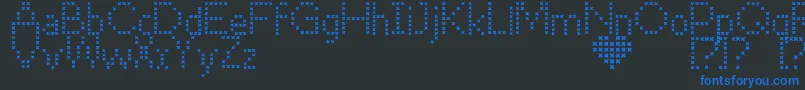 CrossStitch Font – Blue Fonts on Black Background