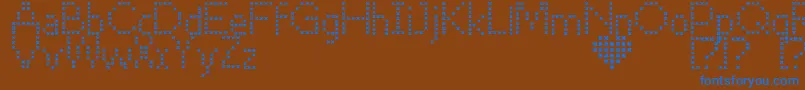 CrossStitch Font – Blue Fonts on Brown Background