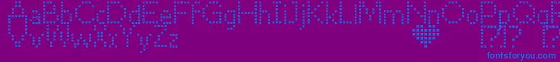 CrossStitch Font – Blue Fonts on Purple Background