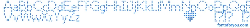 CrossStitch Font – Blue Fonts on White Background