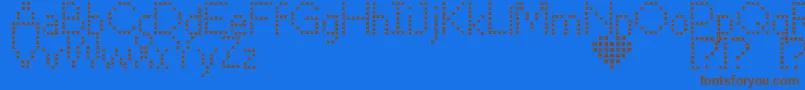 CrossStitch Font – Brown Fonts on Blue Background
