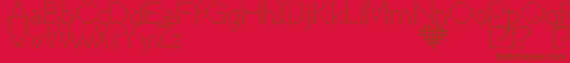 CrossStitch Font – Brown Fonts on Red Background