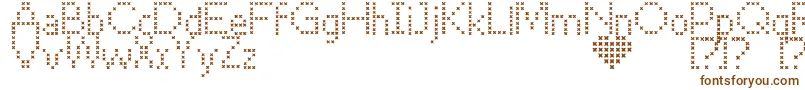 CrossStitch Font – Brown Fonts on White Background