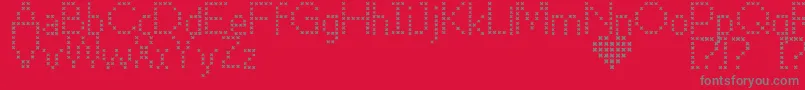 CrossStitch Font – Gray Fonts on Red Background