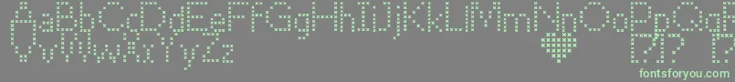 CrossStitch Font – Green Fonts on Gray Background