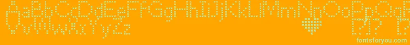 CrossStitch Font – Green Fonts on Orange Background