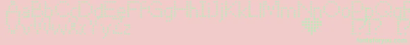 CrossStitch Font – Green Fonts on Pink Background