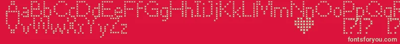 CrossStitch Font – Green Fonts on Red Background