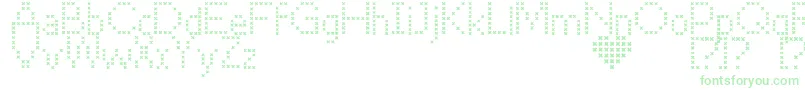 CrossStitch Font – Green Fonts on White Background