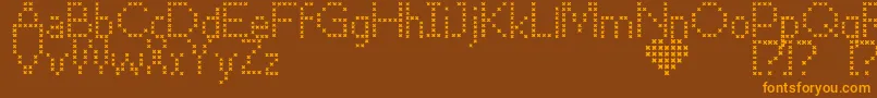 CrossStitch Font – Orange Fonts on Brown Background