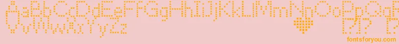 CrossStitch Font – Orange Fonts on Pink Background