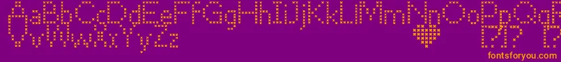 CrossStitch Font – Orange Fonts on Purple Background
