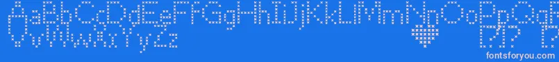 CrossStitch Font – Pink Fonts on Blue Background