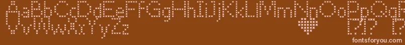 CrossStitch Font – Pink Fonts on Brown Background