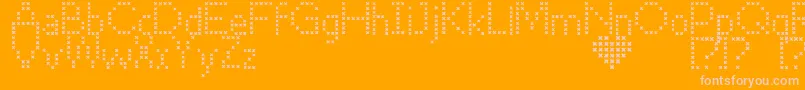 CrossStitch-Schriftart – Rosa Schriften auf orangefarbenem Hintergrund
