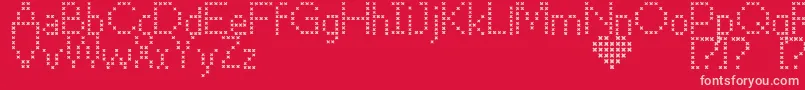 CrossStitch Font – Pink Fonts on Red Background