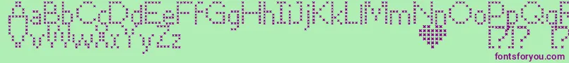 CrossStitch Font – Purple Fonts on Green Background