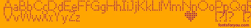 CrossStitch Font – Purple Fonts on Orange Background