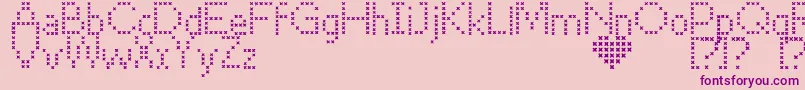 CrossStitch Font – Purple Fonts on Pink Background