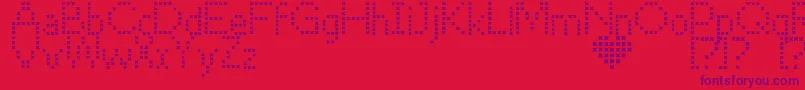 CrossStitch Font – Purple Fonts on Red Background