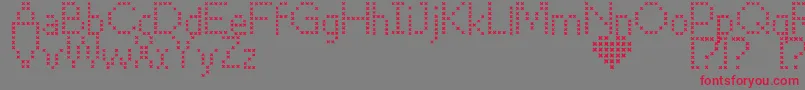 Fonte CrossStitch – fontes vermelhas em um fundo cinza