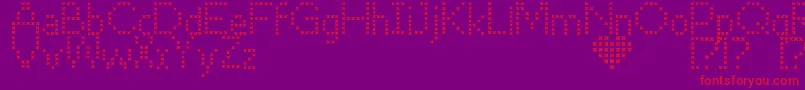CrossStitch Font – Red Fonts on Purple Background