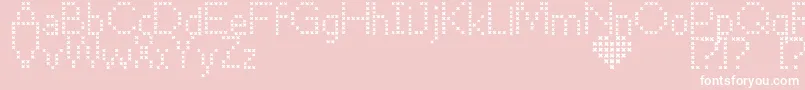 CrossStitch Font – White Fonts on Pink Background