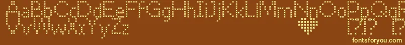 CrossStitch Font – Yellow Fonts on Brown Background