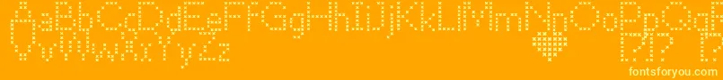 CrossStitch Font – Yellow Fonts on Orange Background