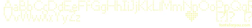 CrossStitch Font – Yellow Fonts on White Background