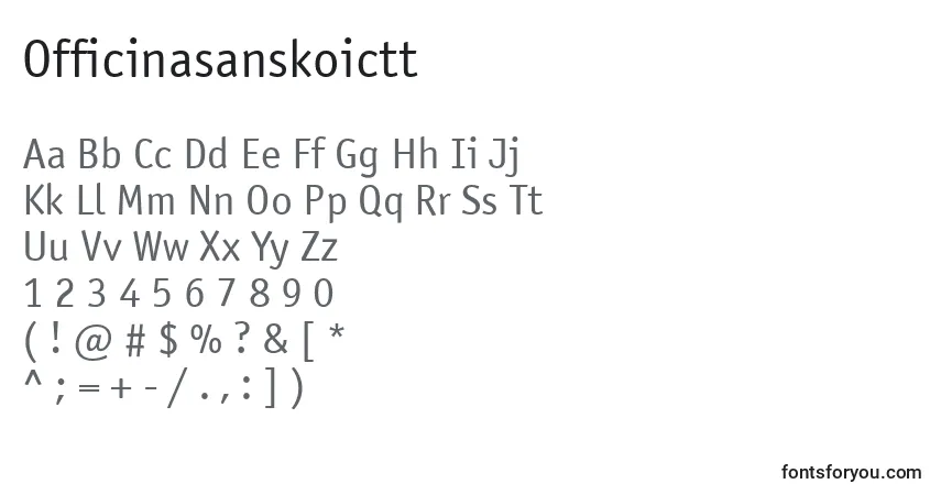 Czcionka Officinasanskoictt – alfabet, cyfry, specjalne znaki