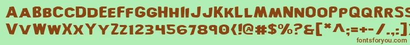 BronicExpanded-fontti – ruskeat fontit vihreällä taustalla
