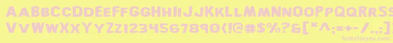 BronicExpanded-fontti – vaaleanpunaiset fontit keltaisella taustalla