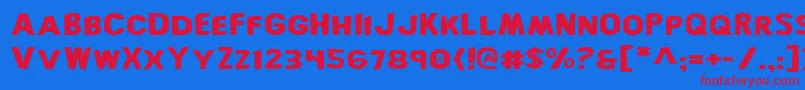 BronicExpanded Font – Red Fonts on Blue Background