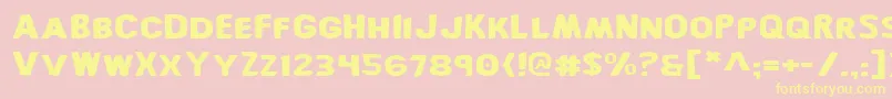 BronicExpanded-Schriftart – Gelbe Schriften auf rosa Hintergrund